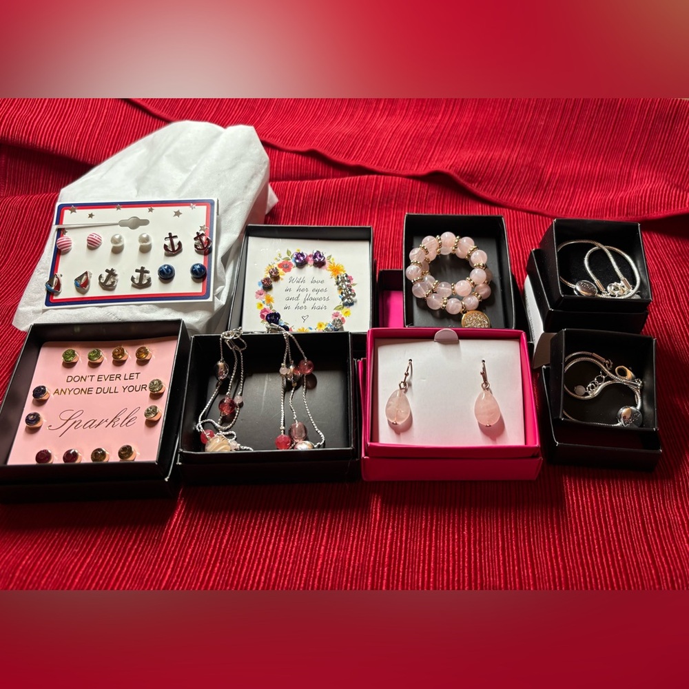 Avon earrings, 12 pairs; 4 Avon bracelets; 6 pairs of Kohl’s earrings. All NEW!